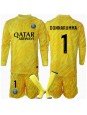 Paris Saint-Germain Gianluigi Donnarumma #1 Torwart Ausweichtrikot für Kinder 2024-25 Langarm (+ Kurze Hosen)